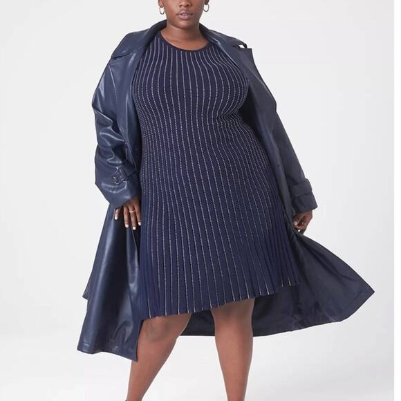 Lane Bryant Perfect Sleeve Fit & Flare Sweater Dress - Picture 1 of 8